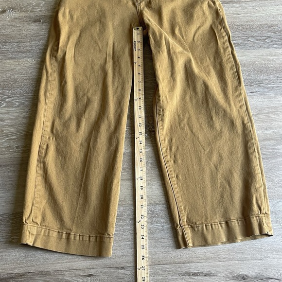 Everlane Organic Cotton Barrel Leg Pants Women's Size 10 Khaki Wide Leg Cropped - Picture 4 of 8